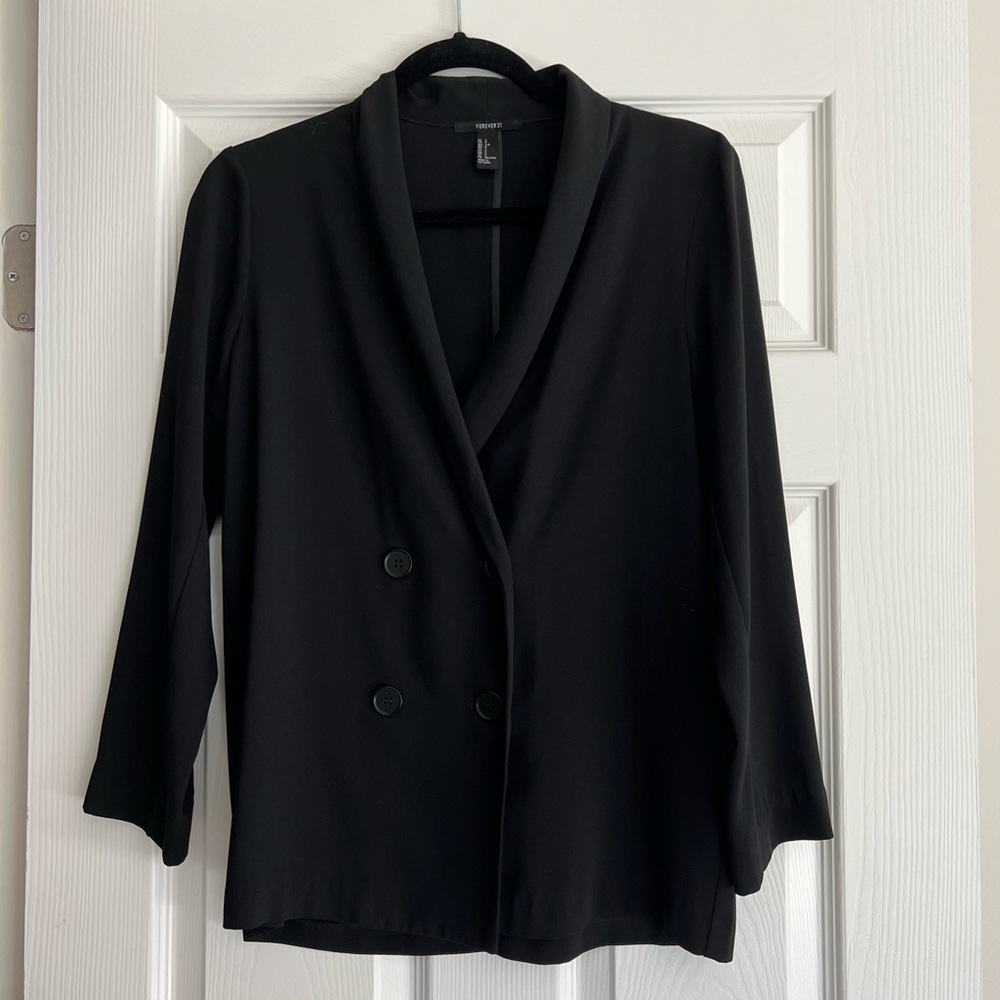 Forever 21 Drapey Double breasted button blazer